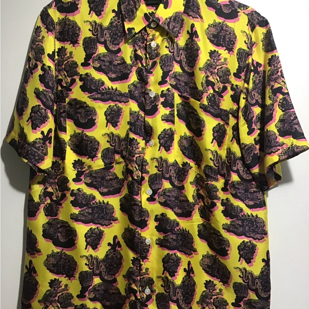 Stella McCartney Yellow and Black Casual Button Down Shirt